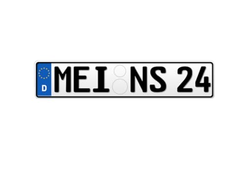 DirektSchild Kennzeichen KFZ Nummernschild 520x110 mm – DIN-Zertifiziertes Aluminiumschild für Auto &...