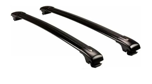 OGJFD Dachträger 2Pcs Schwarz Aluminium Abschließbare Dachreling Rack Kreuz Bars Querstangen Für Seat...