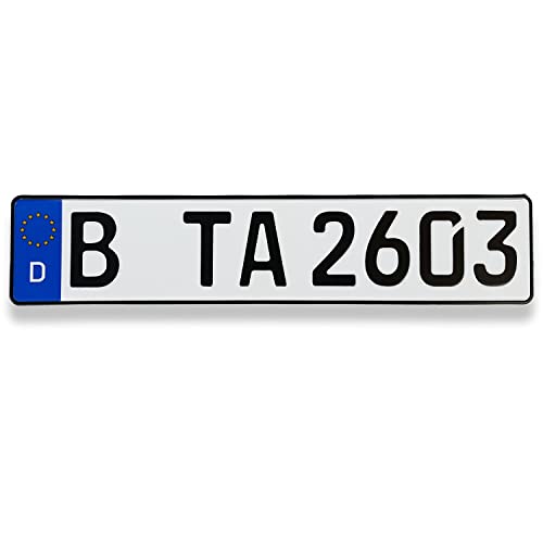1 DIN-zertifiziertes Kfz-Kennzeichen in der Standard-Größe 520x110 mm passend für alle Deutschen...