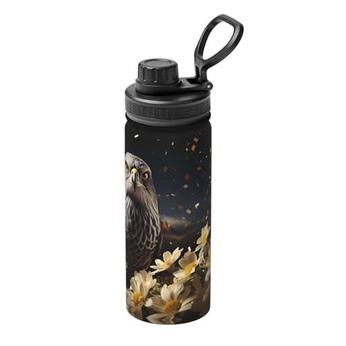 Phayah Champagne Flower Hawk Isolierte Edelstahl-Wasserflasche, doppelwandig, Vakuum-Thermoskanne mit...