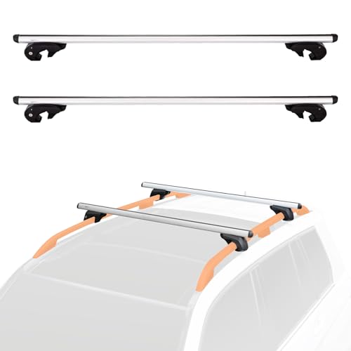 Amazon Basics Dachträger mit Querträger, 142 cm für Spannweiten von bis zu 126 cm zwischen erhöhten...