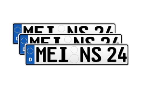 DirektSchild Kennzeichen KFZ Nummernschild 520x110 mm – DIN-Zertifiziertes Aluminiumschild für Auto &...