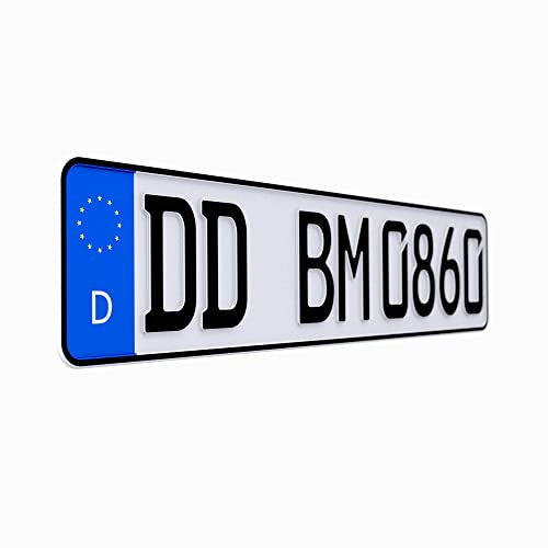 1 KFZ Kennzeichen | Nummernschild | DIN Zertifiziert für PKW Fahrradträger LKW und Anhänger...