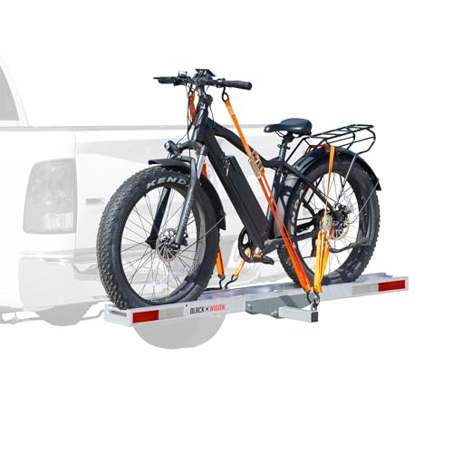 Black Widow Aluminium-Fahrradträger für E-Bike oder Fat Tire mit Abroll-Off-Rampe, 180 kg Kapazität,...