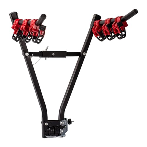 Alvorox Faltbarer Auto-Fahrradträger für 3 Fahrräder – Anhängerkupplung Fahrradträger Ständer...