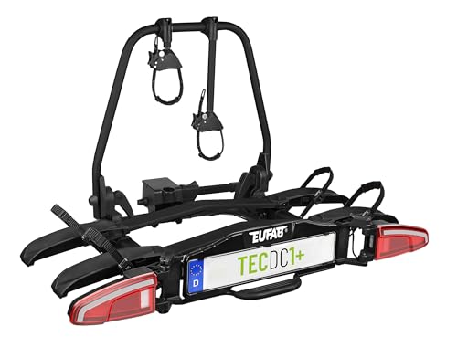 EUFAB 11650 Fahrradträger TECDC1+, Heckträger für 2 E-Bikes, 60 kg Nutzlast, abklappbar Fußpedal,...