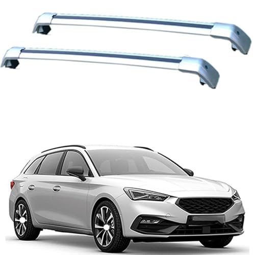 CCLXWY Aluminium Dachträger Relingträger,Dachgepäckträger Alu Relingträger 2 Stück für Seat Leon...