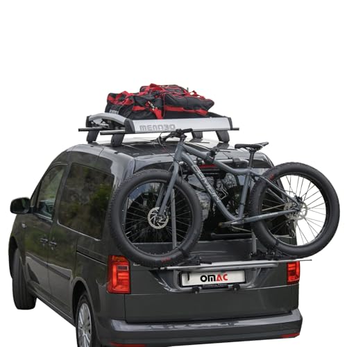 Menabo Fahrradträger Kompatible mit VW Caddy| Heckklappenträger Halterung Maksimale 3 Fahrräder 45 kg...