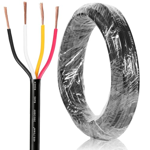 SPARKMOTO 4 Adriges Anhänger Kabel KFZ Kabel 20M, Fahrzeugkabel 4 adrig für Anhänger Beleuchtung...