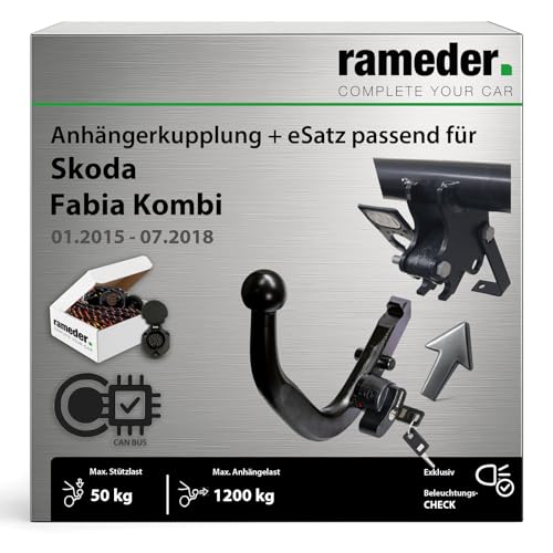 Anhängerkupplung abnehmbar Brink passend für Skoda Fabia Kombi III Typ NJ5 Baujahr: 2015-2018 inkl. 13...