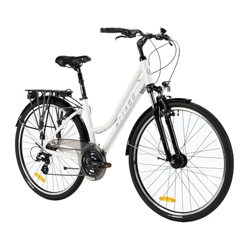 ATTABO Trekking Fahrrad Damen mit 19' Rahmen Ergonomischer Lenker V-Brake Bremsen Strapazierfähiges...