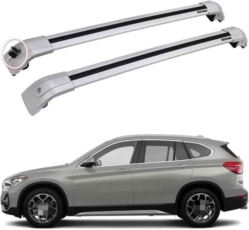 HNHPY 2 Stück Aluminium Relingträger Dachträger für BMW X1 F48 2016-2021, Fahrradträger Dachboxen...