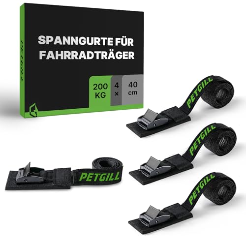 Spanngurte mit Polsterung, Für Alle Fahrradträger Geeignet | 4 Stück | Länge 40 cm | Breite 20 mm |...