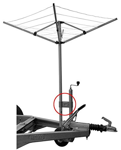 iapyx Stützradhalter Halterung für Deichsel Stützräder Klemmhalter für Wäschespinne oder SAT...