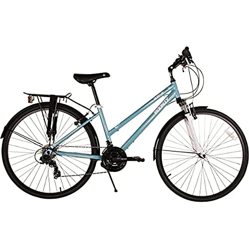 Bounty Avenue Damen-Hybrid-Fahrrad - Leichter Aluminium-Rahmen mit Durchstieg - 21-Gang Shimano-Schaltung...