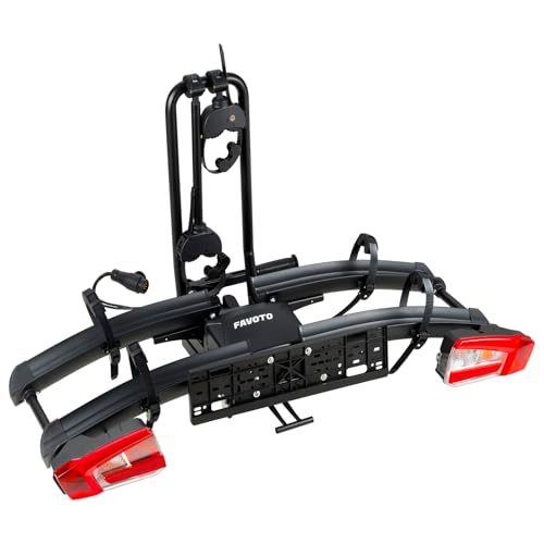 Favoto Faltbarer Fahrradträger E-Bike Anhängerkupplung - Fahrrad heckträger für 2 Fahrräder...