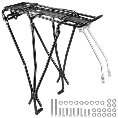QWORK Verstellbarer Fahrradträger, 49,9 kg Tragkraft, Aluminium, hintere Sattelstütze, Fahrradträger,...