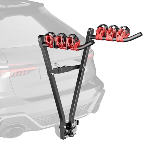 Wiltec Fahrradträger Anhängerkupplung für 3 Fahrräder, Fahrradträger für Auto Stahl,...