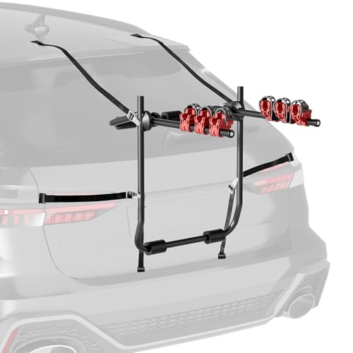 Wiltec Kofferraum Fahrradträger für 3 Fahrräder, Heckklappenfahrradträger Stahl, Fahrradträger für...