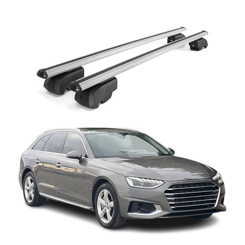 Dachträger Grundtäger kompatibel mit Audi A4 B9 Avant 2016-2025 Aluminium 75kg Silber 2tlg Geschlossene...