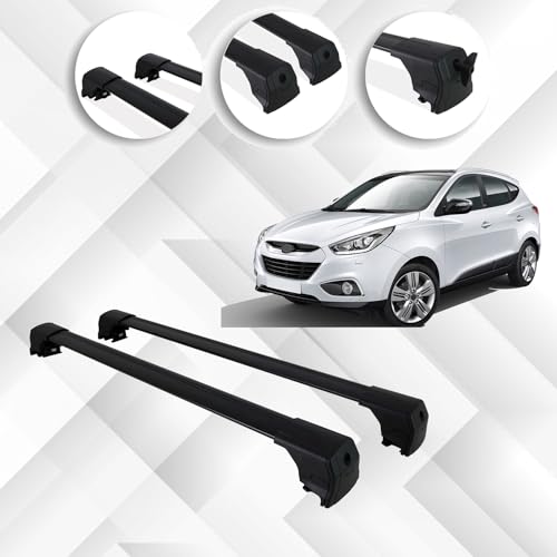 für Hyundai ix35 2009-2015 Premium Aluminium Dachträger Querträger Gepäckträger Ideal für Camping,...