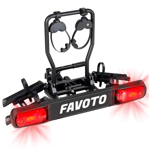 Favoto Fahrradträger für 2 Fahrräder Anhängerkupplung Klappbarer – Aluminium Heckträger für 2...