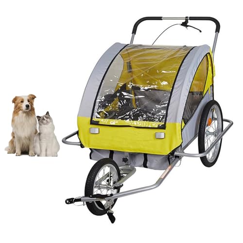 YPDOPORA Hunde-Fahrradanhänger, Haustier-Kinderwagen-Fahrradträger Mit Anhängerkupplung, Federung,...