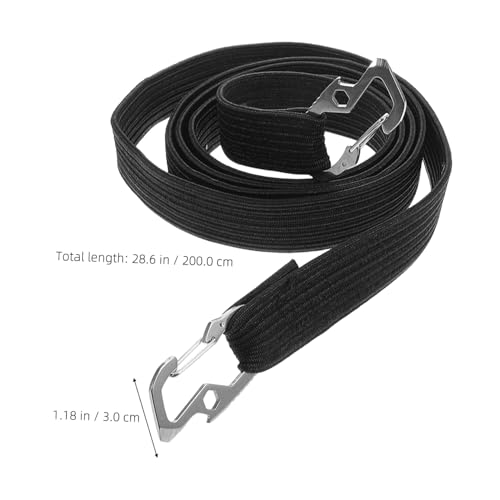 ROMISBABA Motorrad Spanngurt Schwarz mit Haken Hochbelastbarer Elastischer Bungee Strap für Outdoor...