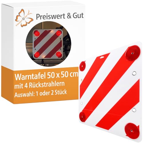 Warntafel Fahrradträger mit E Prüfzeichen für Deutschland - Warnschilder für Ladungssicherung -...
