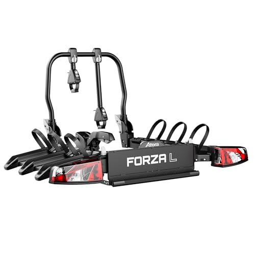 Atera 022801 Fahrradheckträger Forza L, Auto-Kupplungsträger mit Rückleuchten, faltbar - für 3...