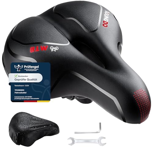 YOUNGDO Fahrradsattel, Gel Fahrradsitz, weicher, komfortabel atmungsaktiv stoßdämpfend, Ergonomisch...