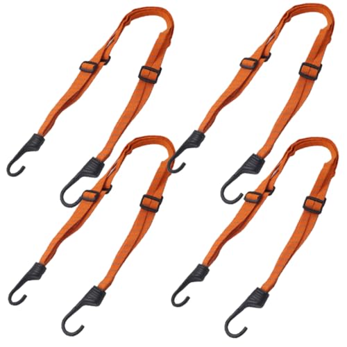 ROMISBABA 4 Stück Verstellbare Nylon Spanngurte mit Haken Robuste Gepäckspanner für Fahrrad Motorrad...