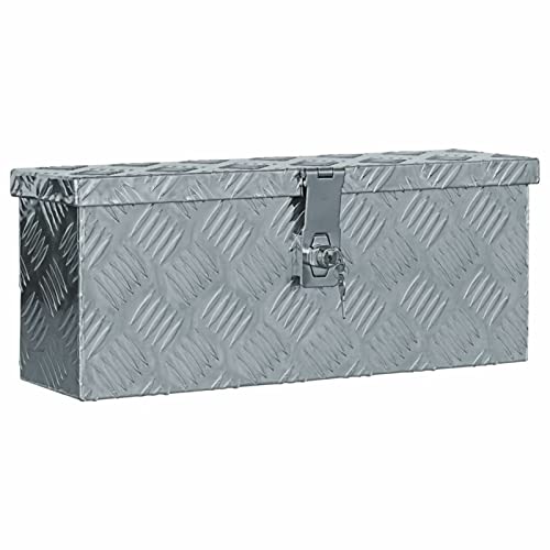 Camerina Aluminiumkiste 48,5 x 14 x 20 cm Silbern Aluminium-Werkzeugkiste Aufbewahrung anhäNger ZubehöR