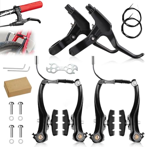 Fahrrad Bremsen Set, HOVCEH Vollaluminium Universal V Brake Set, Fahrradbremsen mit Bremszug Bremshebel...