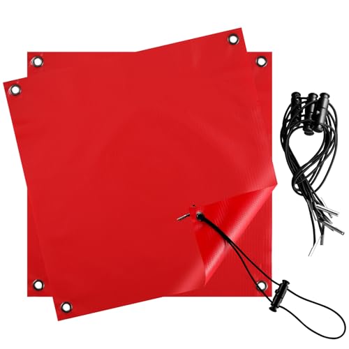 2 Stück Warnfahne Rote Fahne überlänge mit 8 Gepäckspanner für Warntafel und Double-Head Press...
