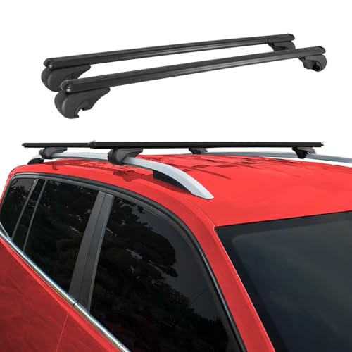 OMAC Dachträger kompatibel mit Opel Mokka 2012-2019 Gepäckträger Grundträger Alu Schwarz 2X