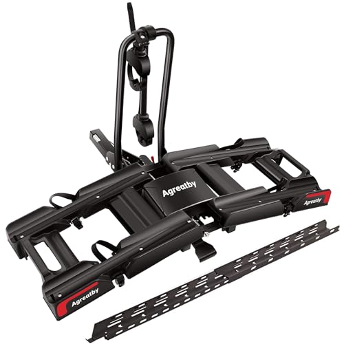 Agreatby Fahrradträger für 2 Fahrräder mit Rampe – Fat Tire Bike Rack Hitch, XXL Radgurte,...