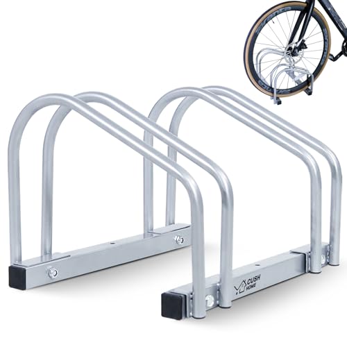 CCLIFE Fahrradständer Boden für 2 Fahrräder mit Reifenbreiten bis 65 mm Eisen Fahrradhalter 40 x 32 x...