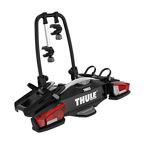 Thule VeloCompact Fahrradträger, Fahrradträger Anhängerkupplung Black/Aluminum 2 Bikes