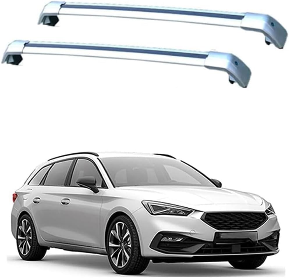 GuGuoZZ Aluminium Dachträger Relingträger für Seat Leon ST 5dr Estate 2017-2021 Dachgepäckträger...