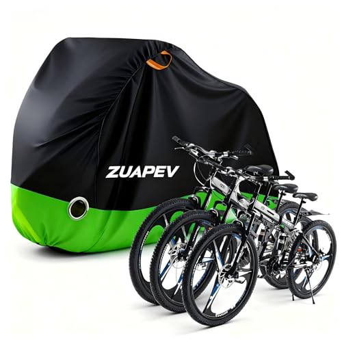ZUAPEV Fahrradabdeckung für 2-3 Fahrräder Wasserdicht, Fahrradgarage Wetterfest Fahrrad Abdeckplane...