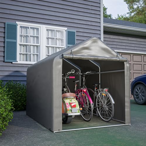 Thananddo Fahrradgarage 157x218x166cm, Gartenschuppen Geräteschuppen Lagerzelt Carport Gerätezelt,...