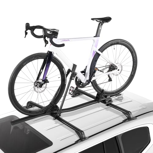 VEVOR Dachfahrradträger 15 kg Tragkraft, aufrechter Fahrraddachträger mit sicherem Verriegelungssystem...