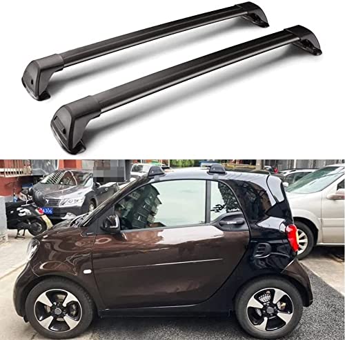 2 Stück Aluminium Dachträger Relingträger Dachgepäckträger für Be-nz Smart Fortwo 453 2-Door...