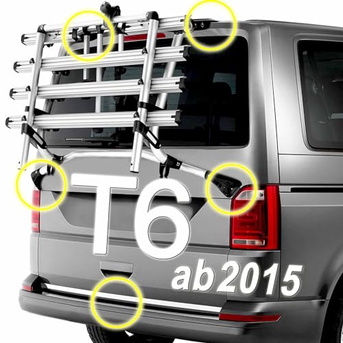 JAWERK Schutzfolie für Fahrradträger VW T6 Transporter (ab 2015) - 5 TLG. - TRANSPARENT Klar...