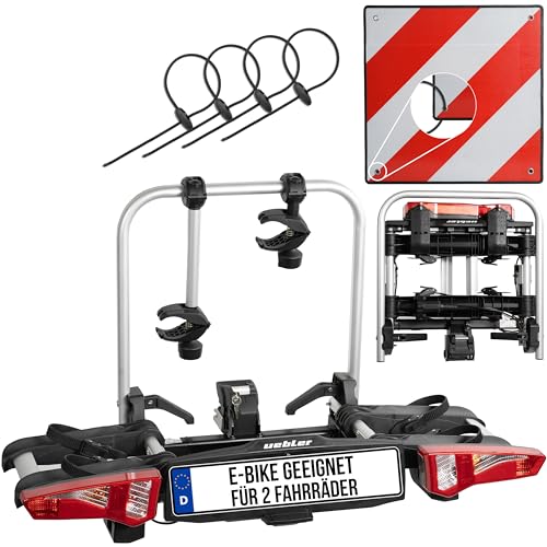 Uebler Fahrradträger i21 60° für 2 Fahrräder Auto Kupplungsträger klappbar E-Bike MTB inklusive...