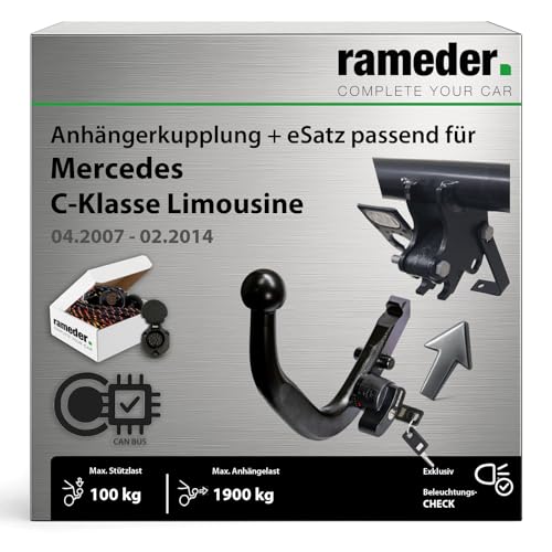 Anhängerkupplung abnehmbar Brink passend für Mercedes C-Klasse Limousine ohne Niveauregulierung...