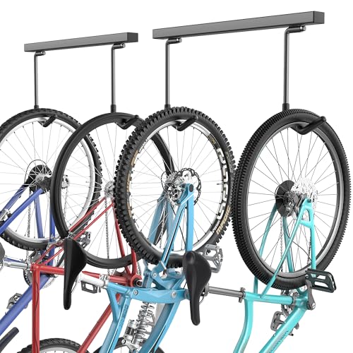 EVERHANGER Deckenmontierte Fahrradträger für Garage, Indoor-Fahrradaufbewahrungsbügel mit...