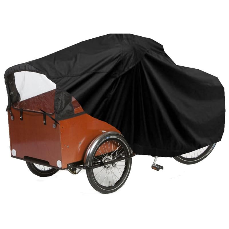 Maxxcovers Cargo Backradabdeckung - Für 3-Räder mit Regenzelt Huif - Wasserdicht - Schwarz