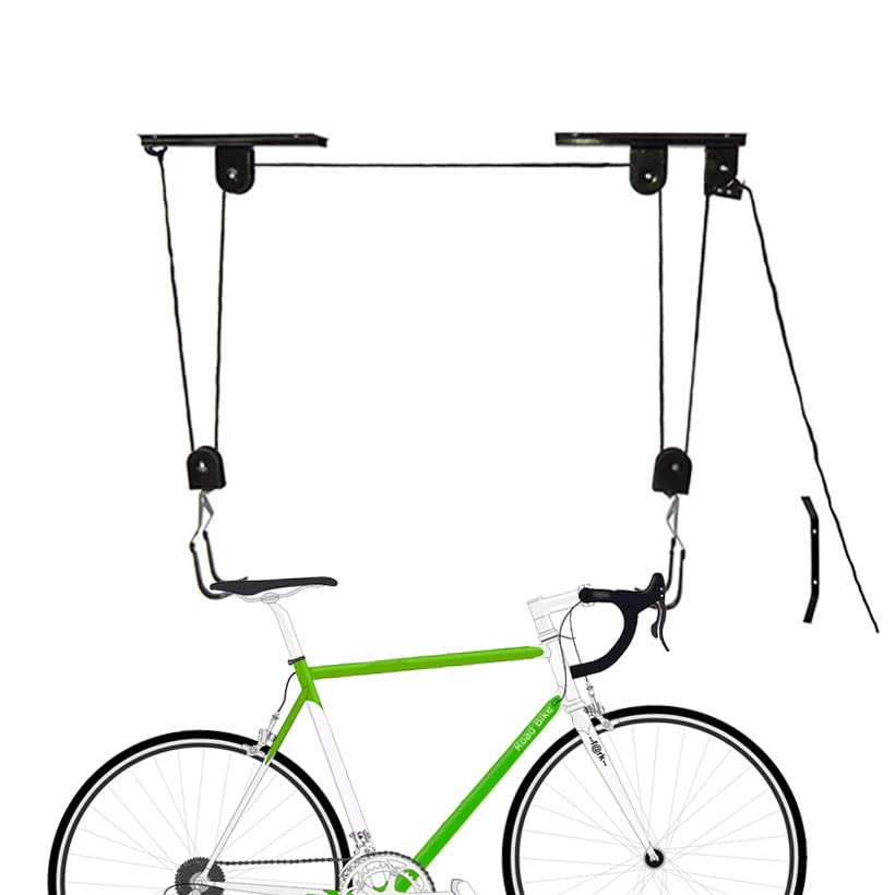 Fahrradhalter Deckenlift Platzsparend, Stabil, Einfache Montage, gummierte Haken ideal für E Bike Kanu...
